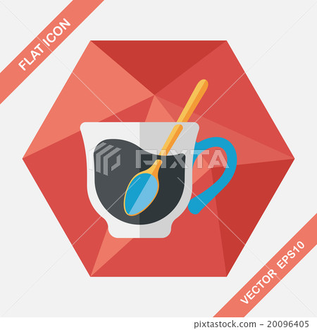 black coffee flat icon with long shadow,eps10 black coffee flat icon with long shadow,eps10 20096405