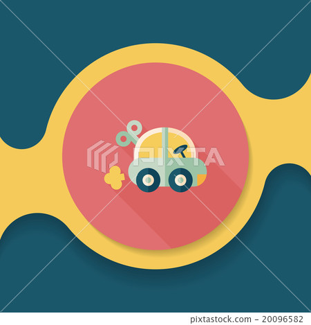 toy car flat icon with long shadow,eps10 20096582