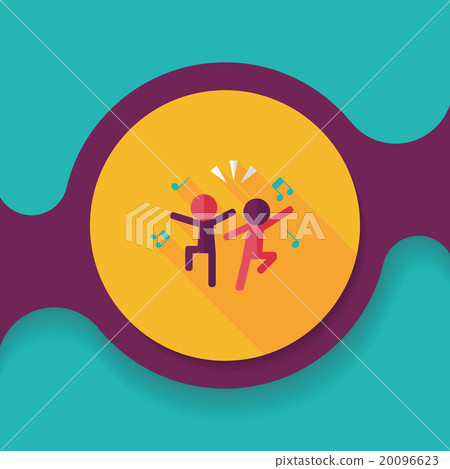 Dancing flat icon with long shadow,eps10 Dancing flat icon with long shadow,eps10 20096623