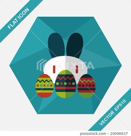 easter bunny flat icon with long shadow,eps10 20096637
