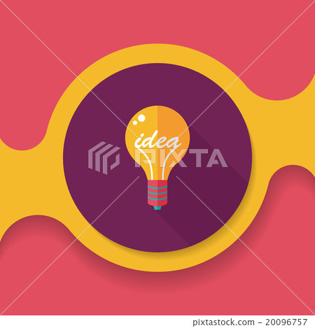 Light bulb flat icon with long shadow,eps10 20096757