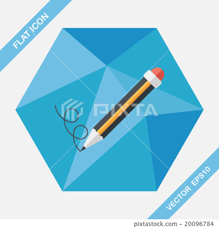 Pencil flat icon with long shadow,eps10 - Stock Illustration [20096784 ...