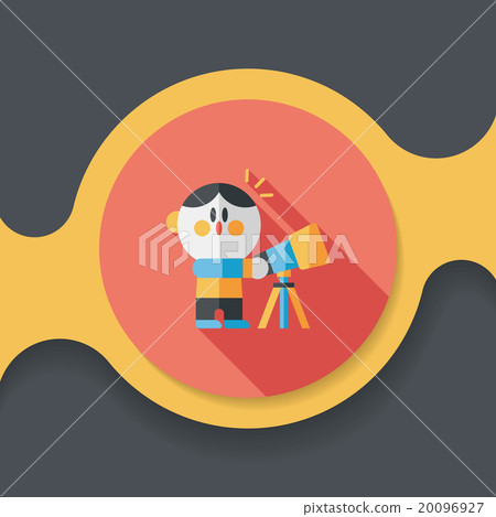 Space boy and telescope flat icon with long shadow,eps10 Space boy and telescope flat icon with long shadow,eps10 20096927