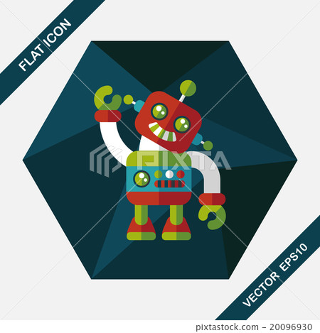 vintage robot flat icon with long shadow,eps 10 vintage robot flat icon with long shadow,eps 10 20096930