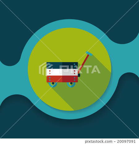 toy cart flat icon with long shadow,eps10 20097091
