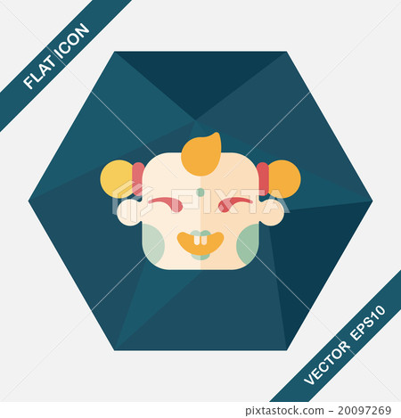 Chinese New Year flat icon with long shadow,eps10, Maitreya doll 20097269