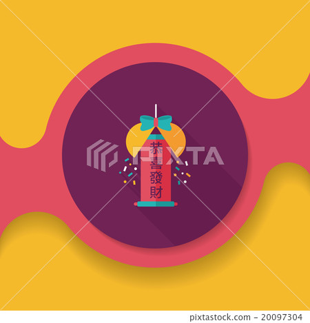 Chinese New Year flat icon with long shadow,eps10, Celebrate dec Chinese New Year flat icon with long shadow,eps10, Celebrate dec 20097304