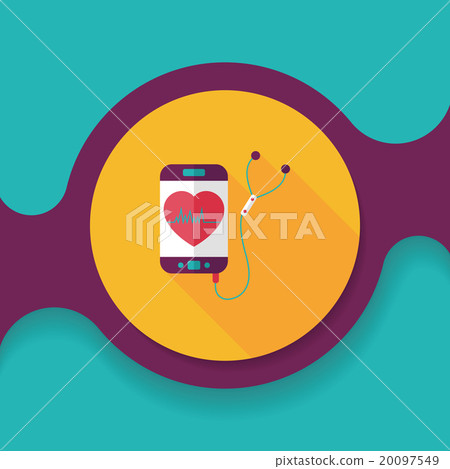 heart rate sport equipment flat icon with long shadow,eps10 heart rate sport equipment flat icon with long shadow,eps10 20097549