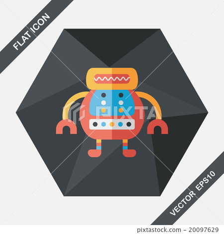 robot flat icon with long shadow,eps10 20097629