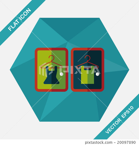 Fitting room flat icon with long shadow,eps10 - Stock Illustration ...