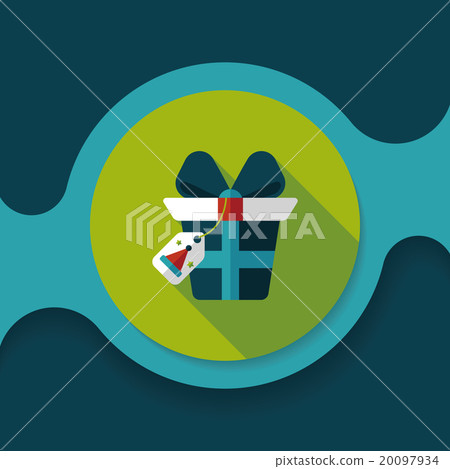 Christmas gift flat icon with long shadow,eps10 20097934