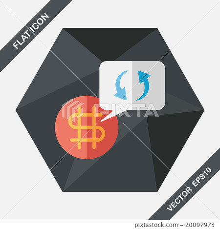 Currency Exchange flat icon with long shadow,eps10 Currency Exchange flat icon with long shadow,eps10 20097973