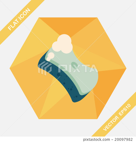 Kitchenware scouring pads flat icon with long shadow,eps10 20097982