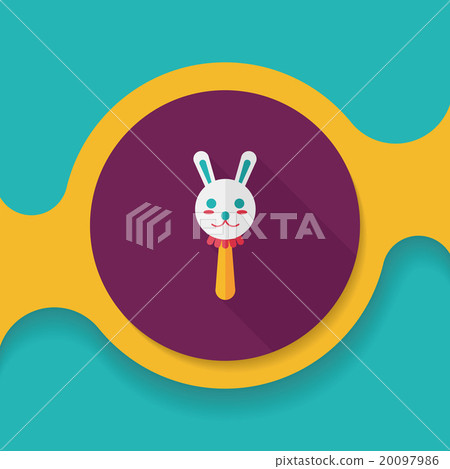 baby rattle flat icon with long shadow,eps10 20097986