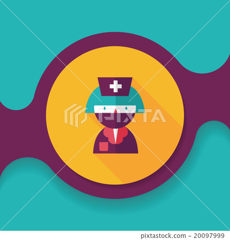 Medicine nurses flat icon with long shadow 20097999