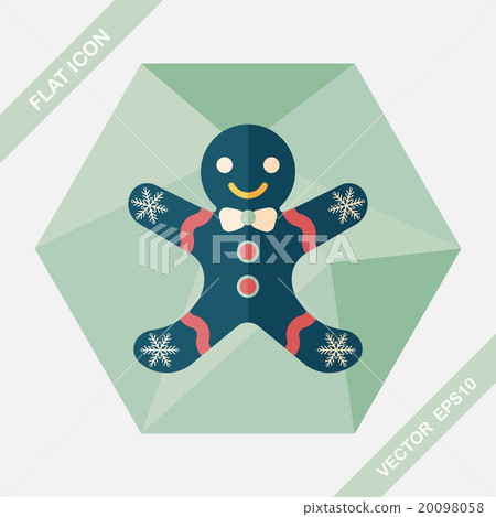 Gingerbread man flat icon with long shadow,eps10 Gingerbread man flat icon with long shadow,eps10 20098058