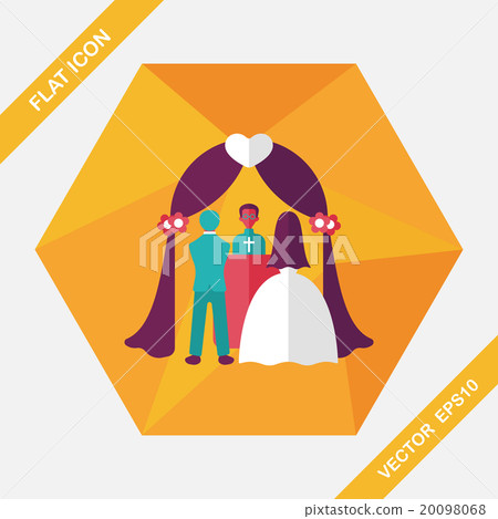wedding ceremony flat icon with long shadow,eps10 - Stock Illustration ...