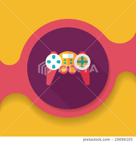 Game controller flat icon with long shadow,eps10 - Stock Illustration ...
