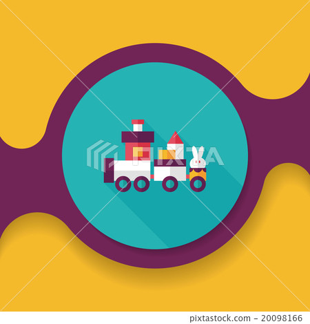Train toy flat icon with long shadow, eps10 20098166
