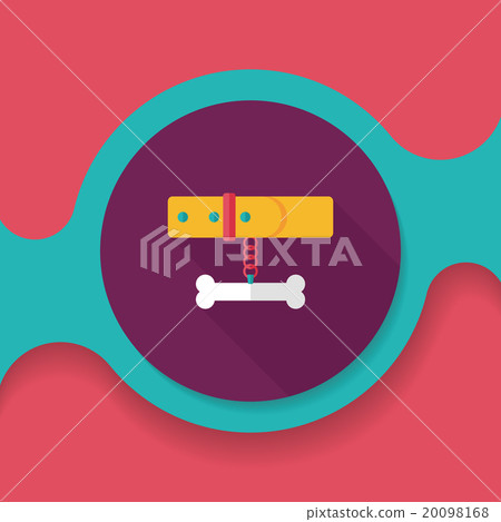 Pet dog chains flat icon with long shadow,eps10 20098168