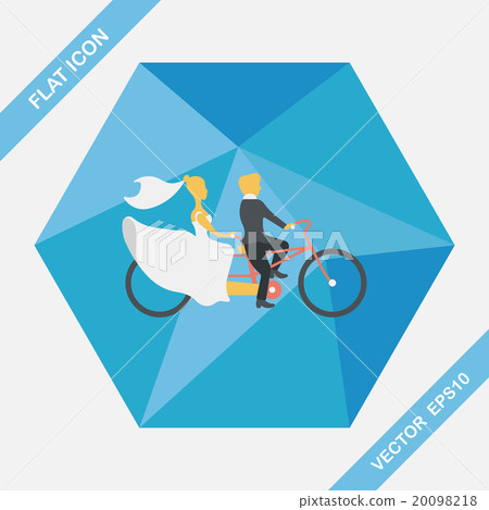 wedding couple flat icon with long shadow,eps10 - Stock Illustration ...