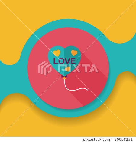 love balloons flat icon with long shadow,eps10 - Stock Illustration ...