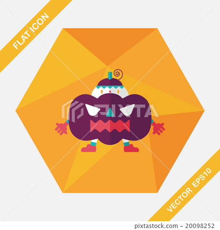 Pumpkin costume flat icon with long shadow,eps10 20098252