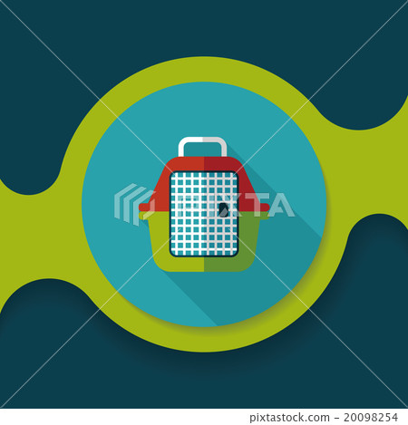 Pet travel cage flat icon with long shadow,eps10 Pet travel cage flat icon with long shadow,eps10 20098254