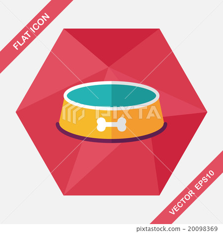 Pet dog bowl flat icon with long shadow,eps10 Pet dog bowl flat icon with long shadow,eps10 20098369