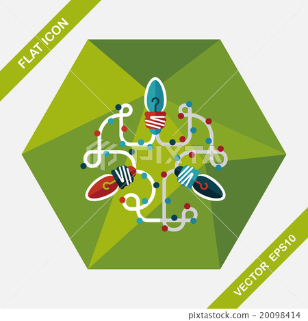 Christmas lights flat icon with long shadow eps10 - Stock Illustration ...