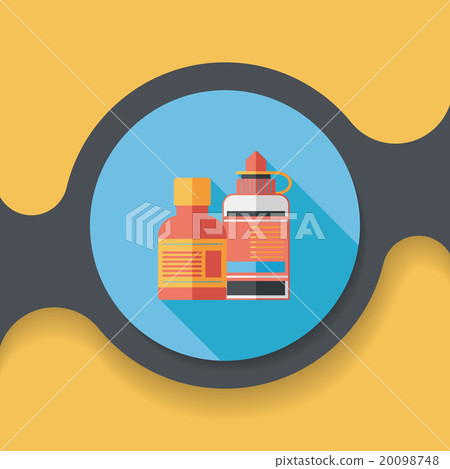 Medical Bottle flat icon with long shadow 20098748