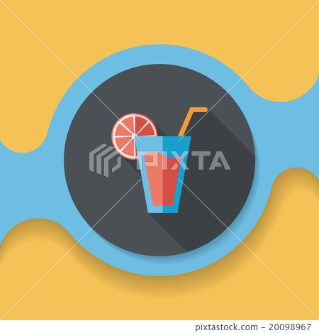 cocktail flat icon with long shadow,eps10 20098967