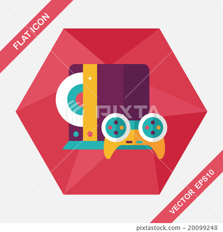 Game consoles flat icon with long shadow,eps10 20099248