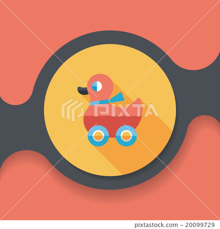 duck toy flat icon with long shadow,eps10 20099729