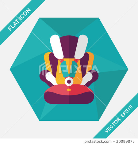 Baby car seat flat icon with long shadow,eps10 20099873