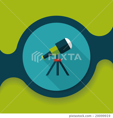 Telescope flat icon with long shadow,eps10 20099919
