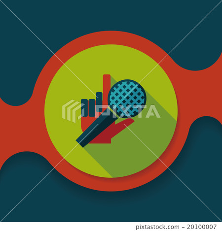 Microphone flat icon with long shadow,eps10 20100007