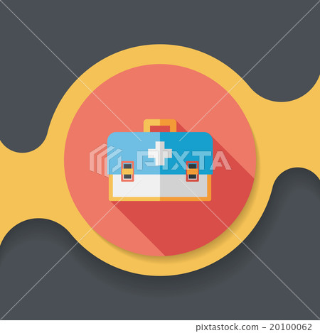 first aid kit flat icon with long shadow 20100062