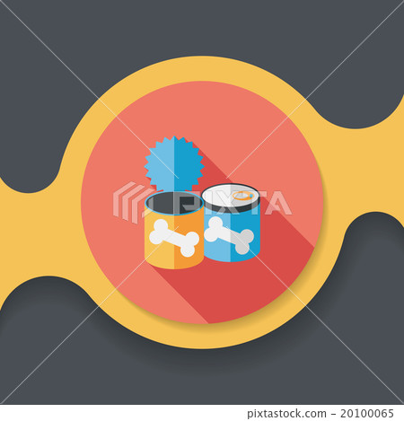 Pet dog food can flat icon with long shadow,eps10 20100065