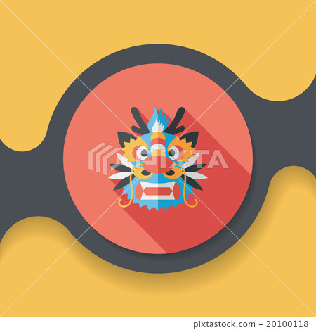 Chinese New Year flat icon with long shadow,eps10,The dragon and Chinese New Year flat icon with long shadow,eps10,The dragon and 20100118
