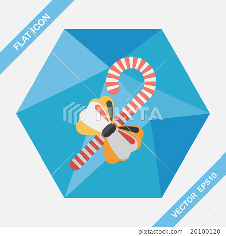 Christmas candy cane flat icon with long shadow,eps10 20100120