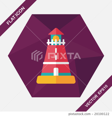 lighthouse flat icon with long shadow,eps10 20100122