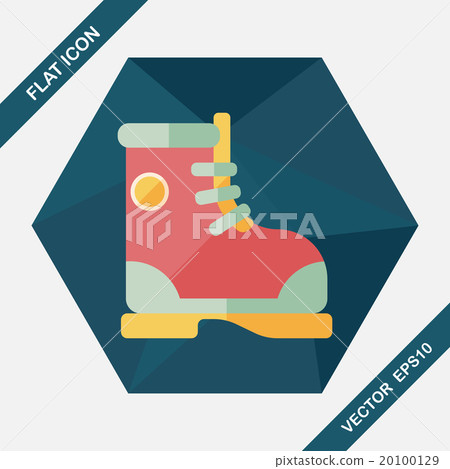 Boot flat icon with long shadow 20100129