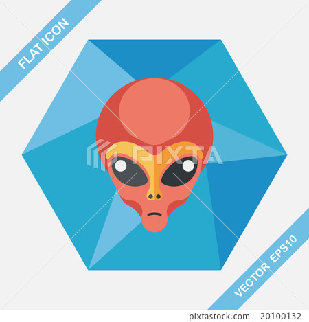 Space alien flat icon with long shadow,eps10 Space alien flat icon with long shadow,eps10 20100132