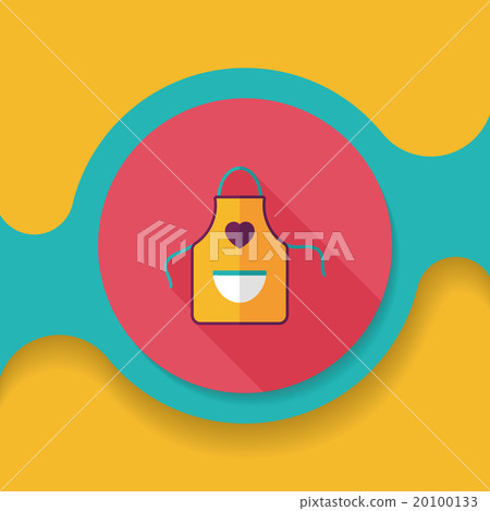 kitchenware apron flat icon with long shadow,eps10 20100133