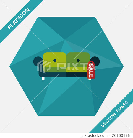 shopping sale sofa flat icon with long shadow,eps10 20100136