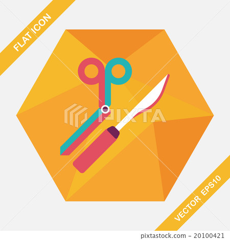 Surgical Instrument flat icon with long shadow 20100421