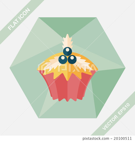 Christmas cupcake flat icon with long shadow,eps10 20100511