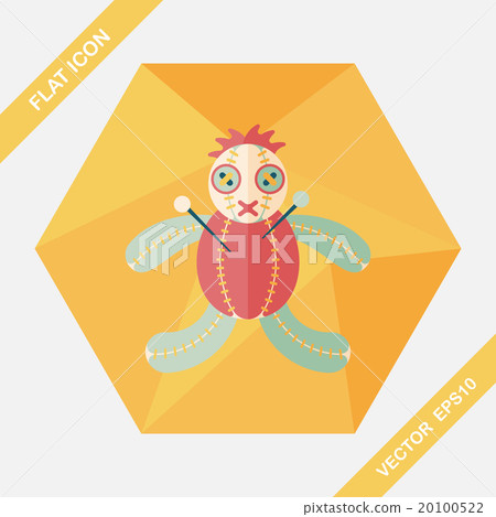 Halloween voodoo doll flat icon with long shadow,eps10 20100522