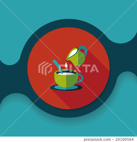 hot milk cream coffee flat icon with long shadow,eps10 hot milk cream coffee flat icon with long shadow,eps10 20100564